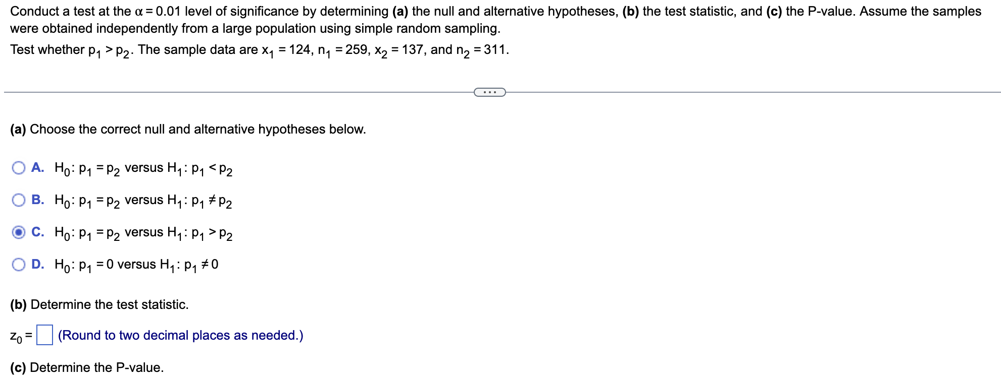 Solved Conduct A Test At The Alpha Equals0.01 Level Of | Chegg.com