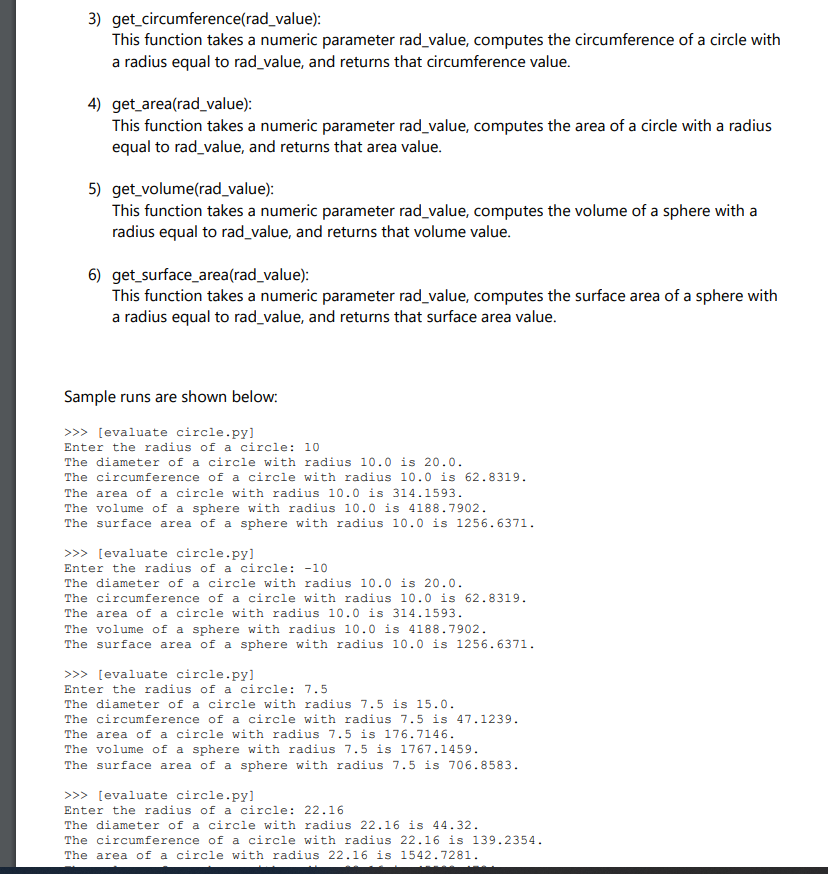 Solved radius.py Write a Python program named radius.py that | Chegg.com