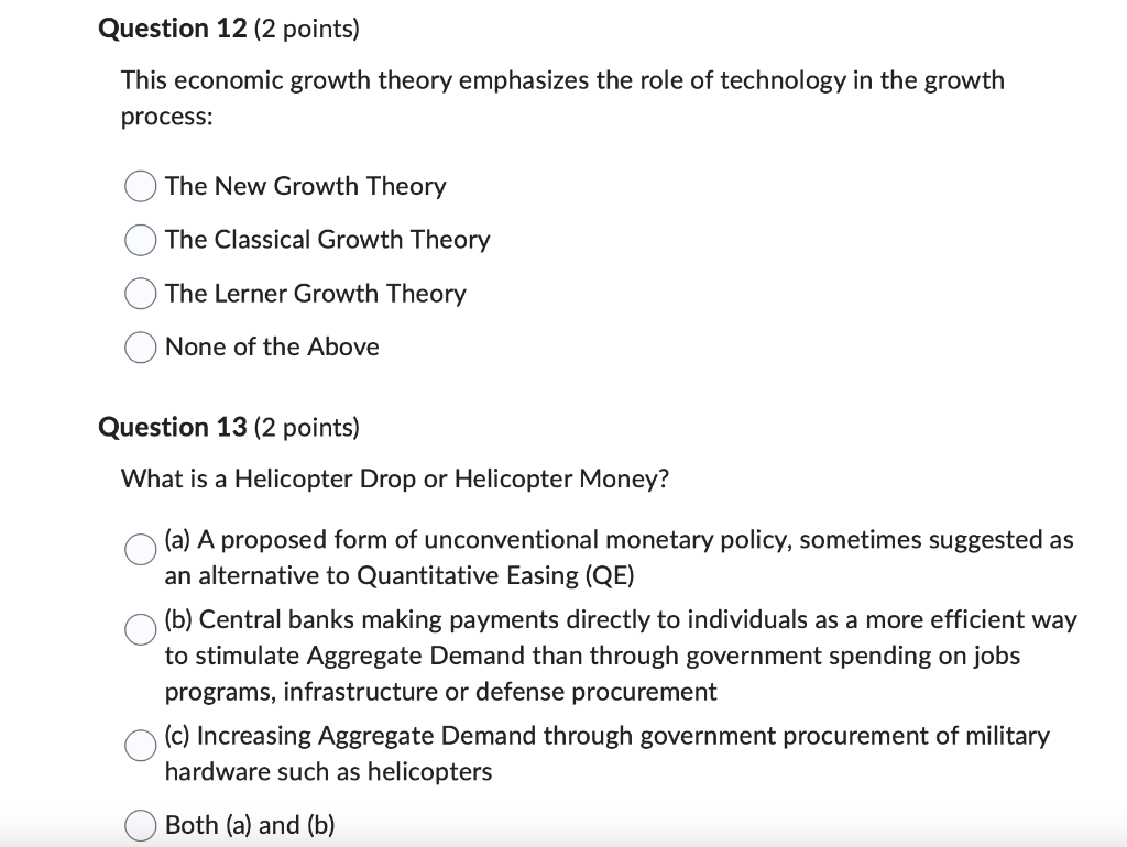 Solved This economic growth theory emphasizes the role of | Chegg.com