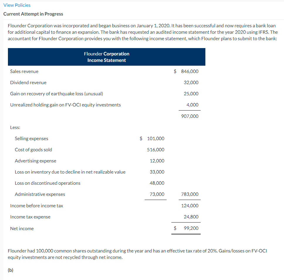 Solved View Policies Current Attempt in Progress Flounder | Chegg.com