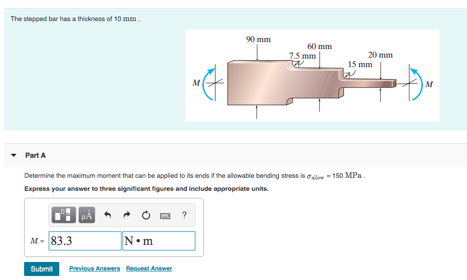 Solved The Stepped Bar Has A Thickness Of 10 Mm. 90 Mm 60 Mm | Chegg.com