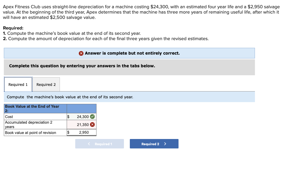 Solved Apex Fitness Club uses straightline depreciation for