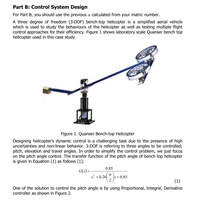 Solved Part B: Control System Design For Part B, You Should | Chegg.com