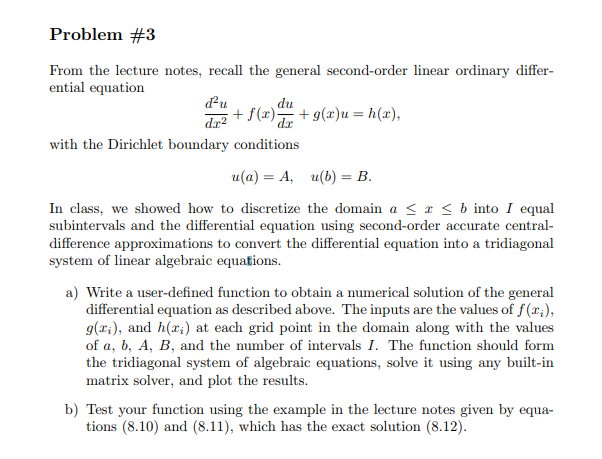 Problem 3 From The Lecture Notes Recall The General Chegg Com