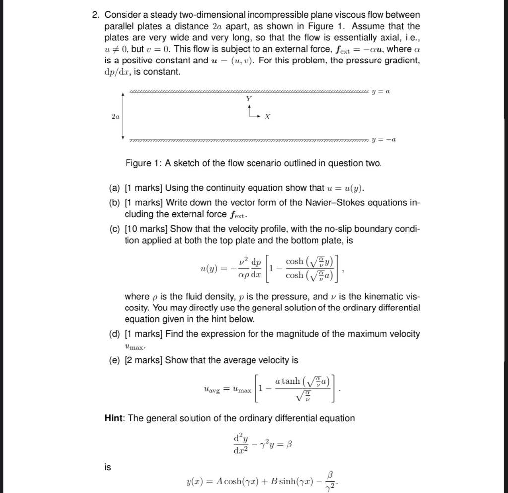 Solved 2. Consider A Steady Two-dimensional Incompressible | Chegg.com