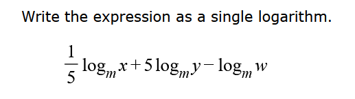 Solved Write the expression as a single logarithm. | Chegg.com