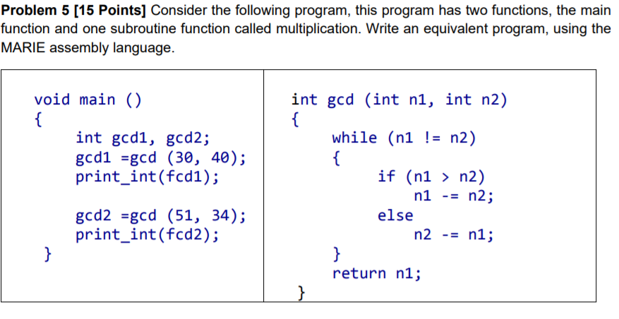 Solved Problem 5 [15 Points] Consider the following program, | Chegg.com