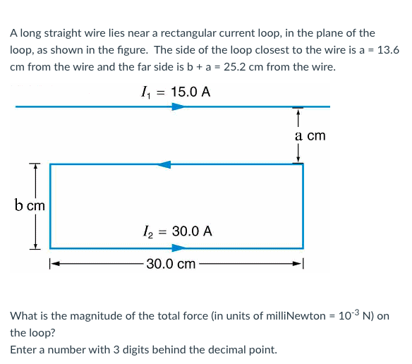 Solved A long straight wire lies near a rectangular current | Chegg.com
