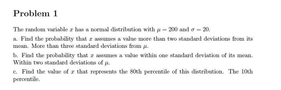 Normal Random Variable Problems Solved Problem 1 The random variable r has a normal | Chegg.com