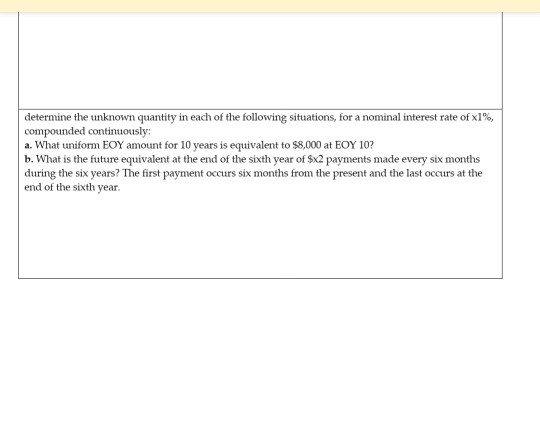 Solved determine the unknown quantity in each of the | Chegg.com