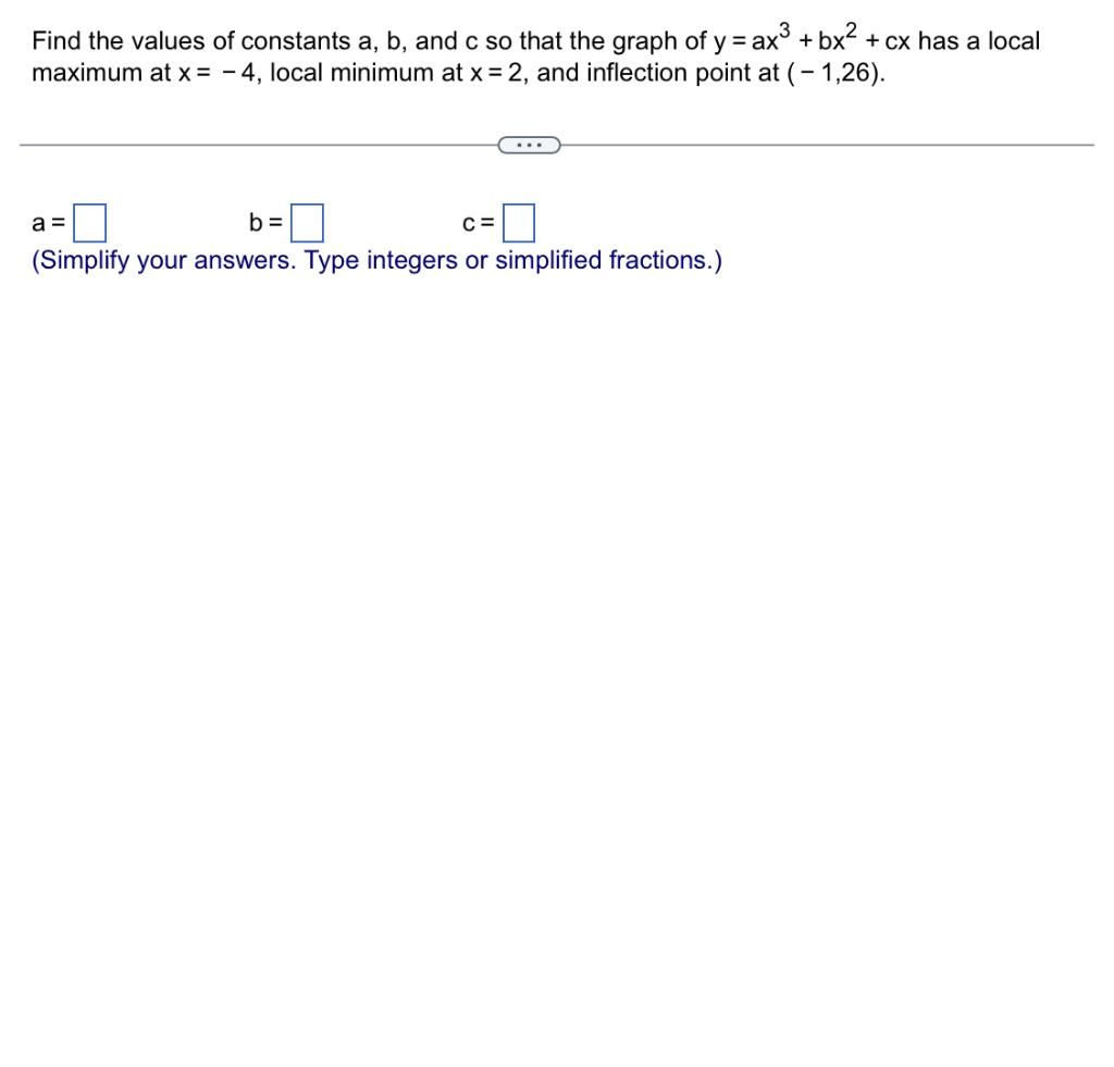 Solved Find The Values Of Constants A,b, And C So That The | Chegg.com