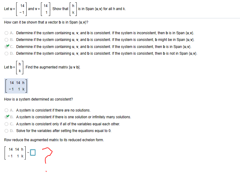 Solved How Can It Be Shown That A Vector B Is In Span U Chegg Com