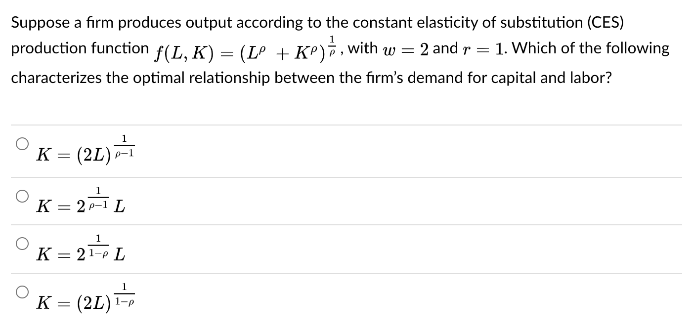 Solved Suppose A Firm Produces Output According To The | Chegg.com