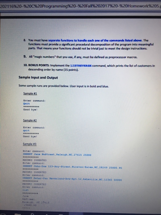 Solved ITCS 2116-C Programming-Fall 2017 Homework 5 | Chegg.com