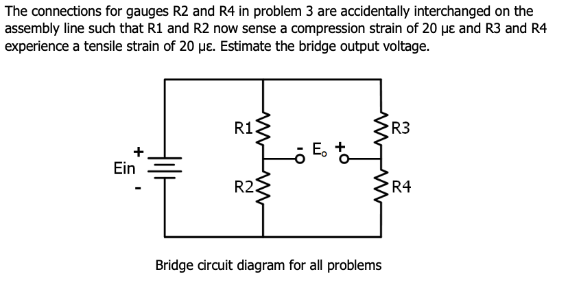 Solved The connections for gauges R2 and R4 in problem 3 are | Chegg.com