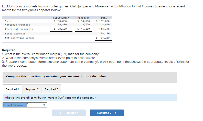 Solved Lucido Products markets two computer games: | Chegg.com