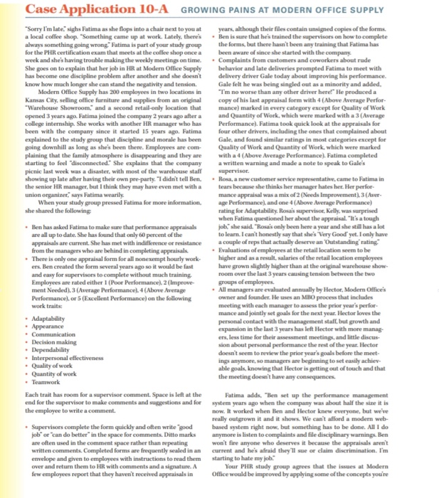 Solved The second case study is Case Application 10-A: | Chegg.com