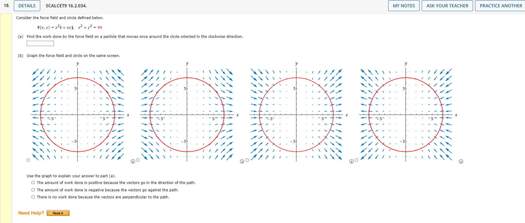 Solved Consider the force field and circle defined