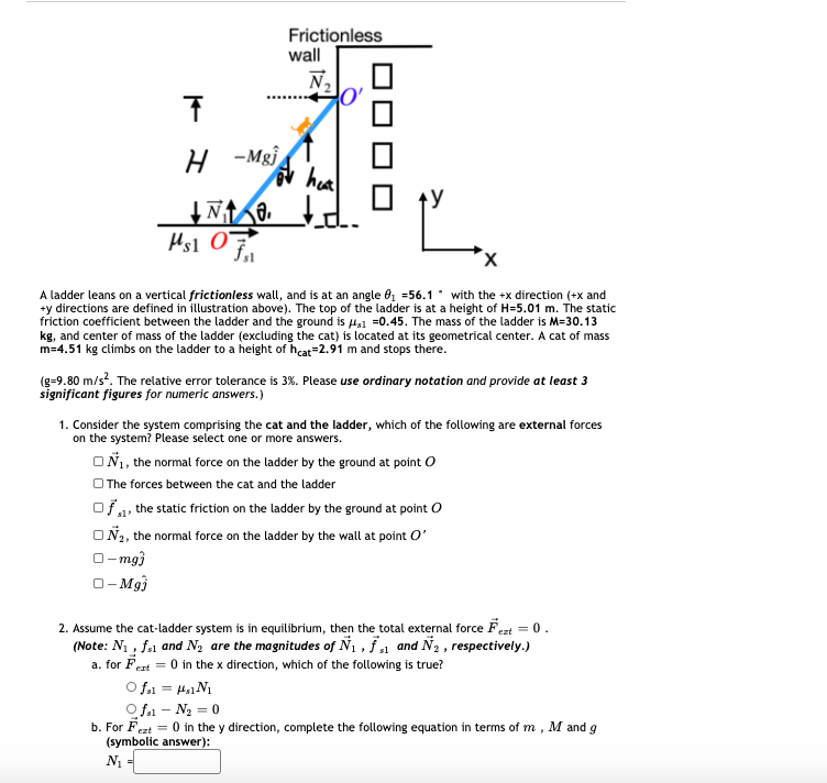 Solved Frictionless Wall N 7 ロロロロ H Mgj Heal Jd Nta Chegg Com