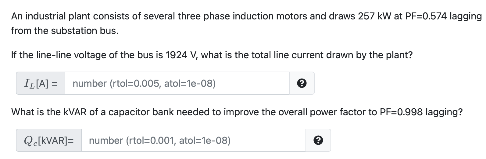 Solved An industrial plant consists of several three phase | Chegg.com