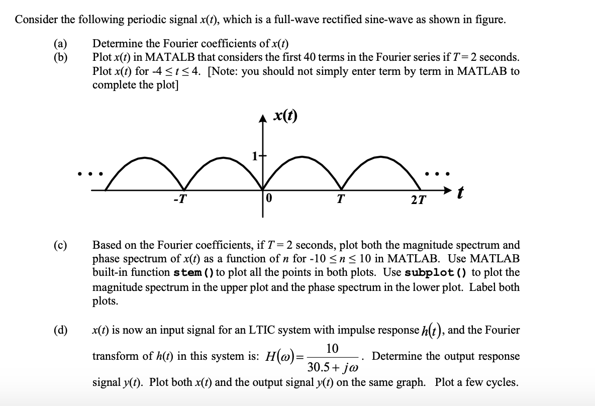 Solved Consider The Following Periodic Signal X T Which Is