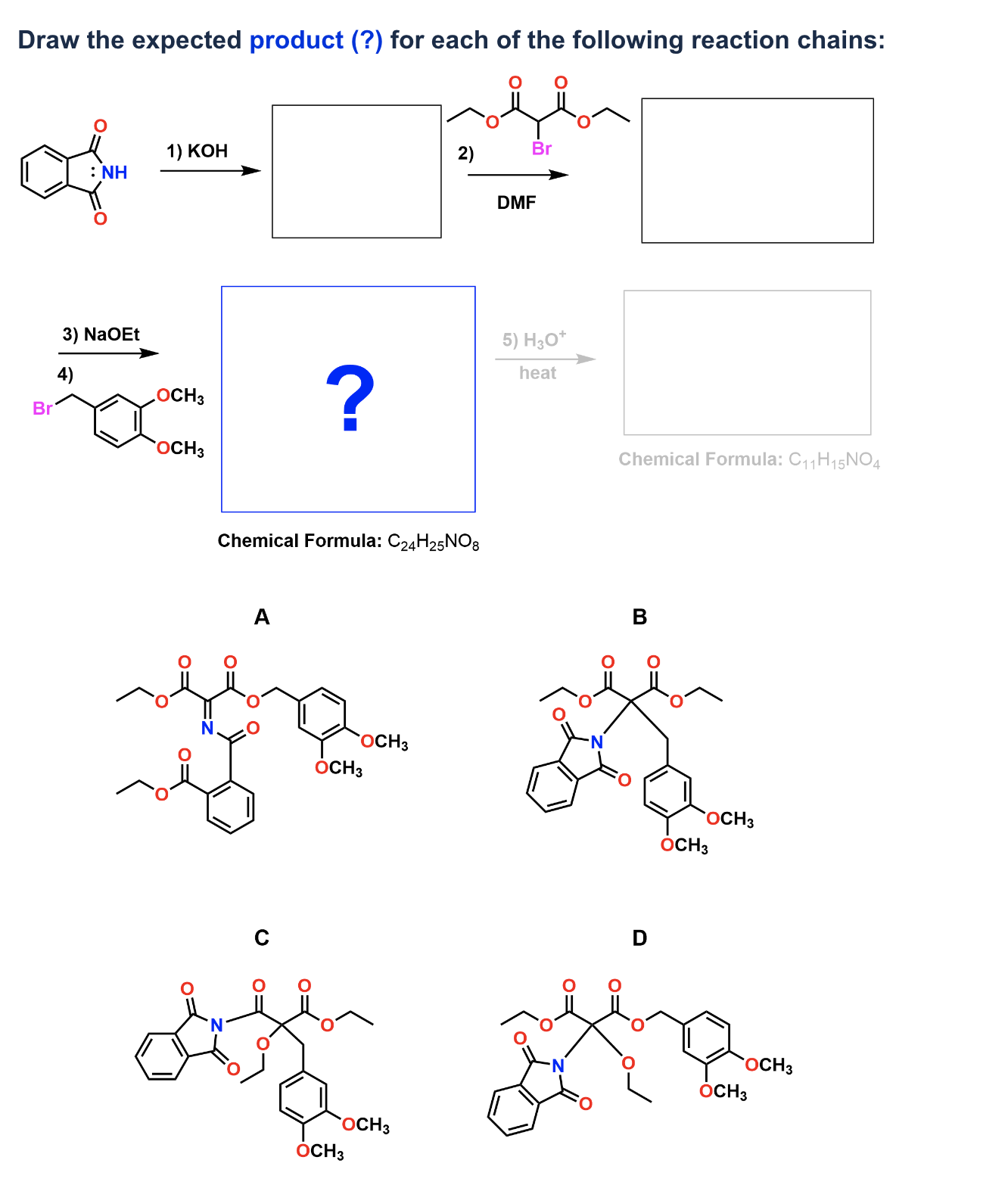 Solved Draw the expected product (?) for each of the | Chegg.com