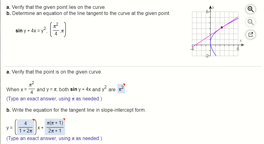 Solved у 6- a. Verify that the given point lies on the | Chegg.com