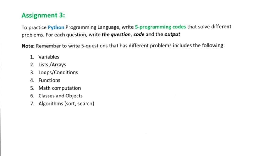 assignment 3 python