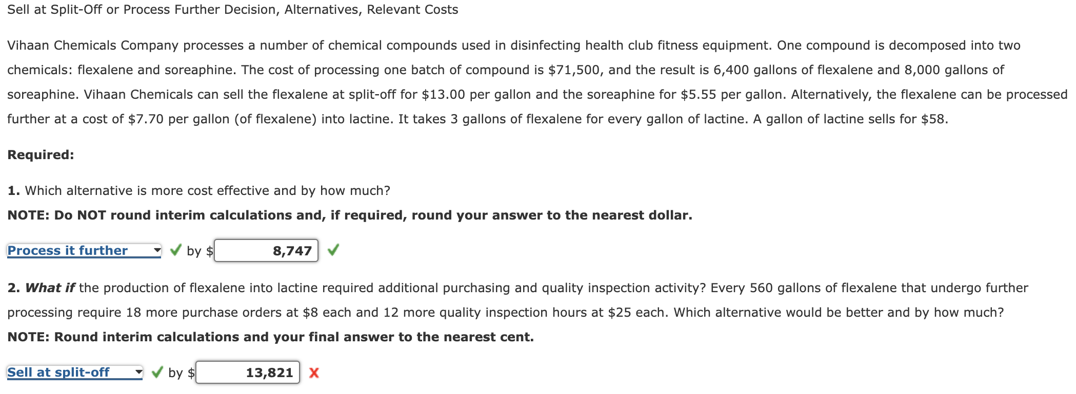 Solved Sell at Split-Off or Process Further Decision, | Chegg.com