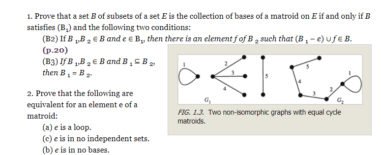 1. Prove That A Set B Of Subsets Of A Set E Is The | Chegg.com