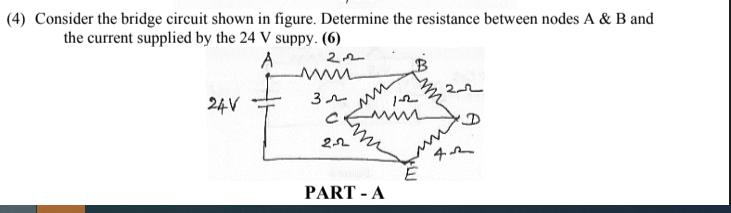 Solved (4) Consider the bridge circuit shown in figure. | Chegg.com