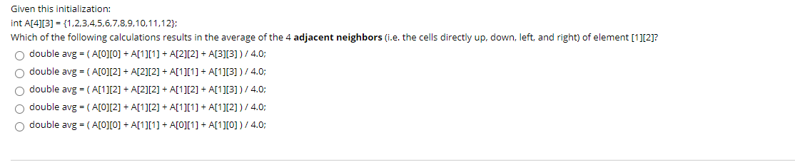 Solved Copy Of Given This Initialization: Int A[4][3] = | Chegg.com