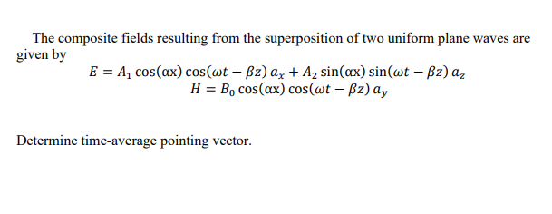 Solved The composite fields resulting from the superposition | Chegg.com