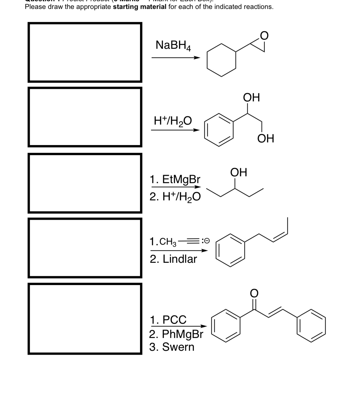 Solved Please draw the appropriate starting material for | Chegg.com