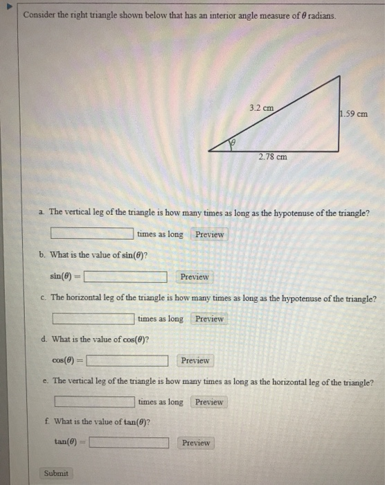 Solved Consider the right triangle shown below that has an | Chegg.com