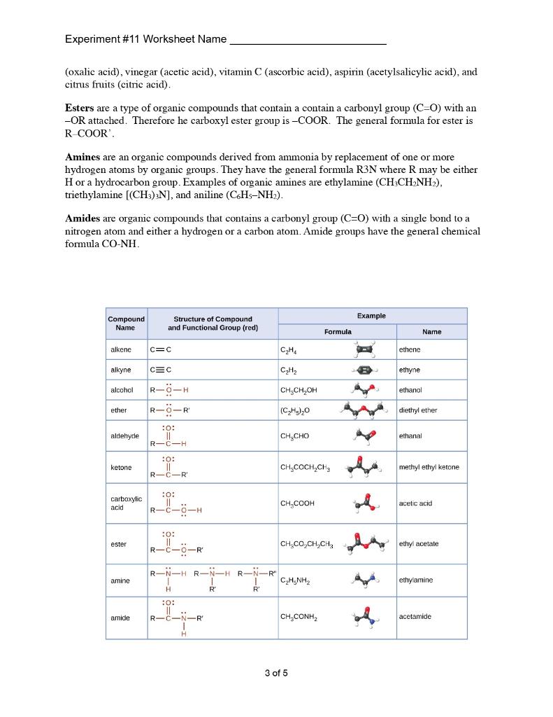 Solved Experiment #11 Worksheet Name Experiment #11 The | Chegg.com