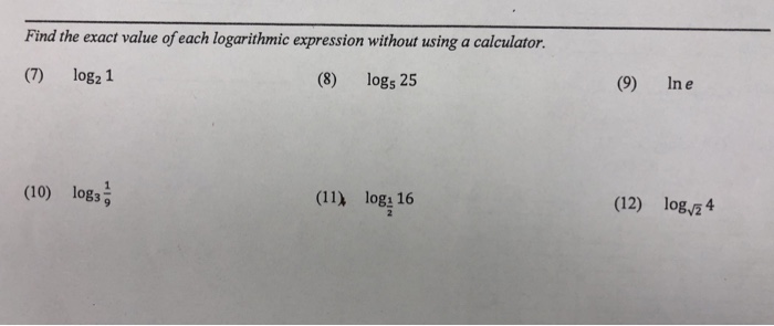 Solved Find the exact value of each logarithmic expression | Chegg.com