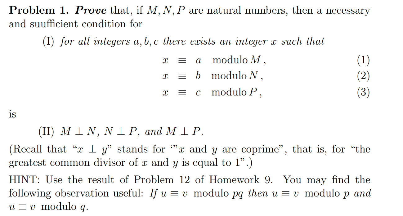 Solved Problem 1 Prove That If M N P Are Natural Numb Chegg Com