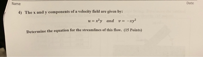 Solved Date Name 4) The x and y components of a velocity | Chegg.com