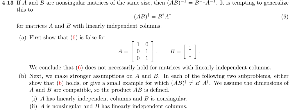 Solved 4.13 If A And B Are Nonsingular Matrices Of The Same | Chegg.com