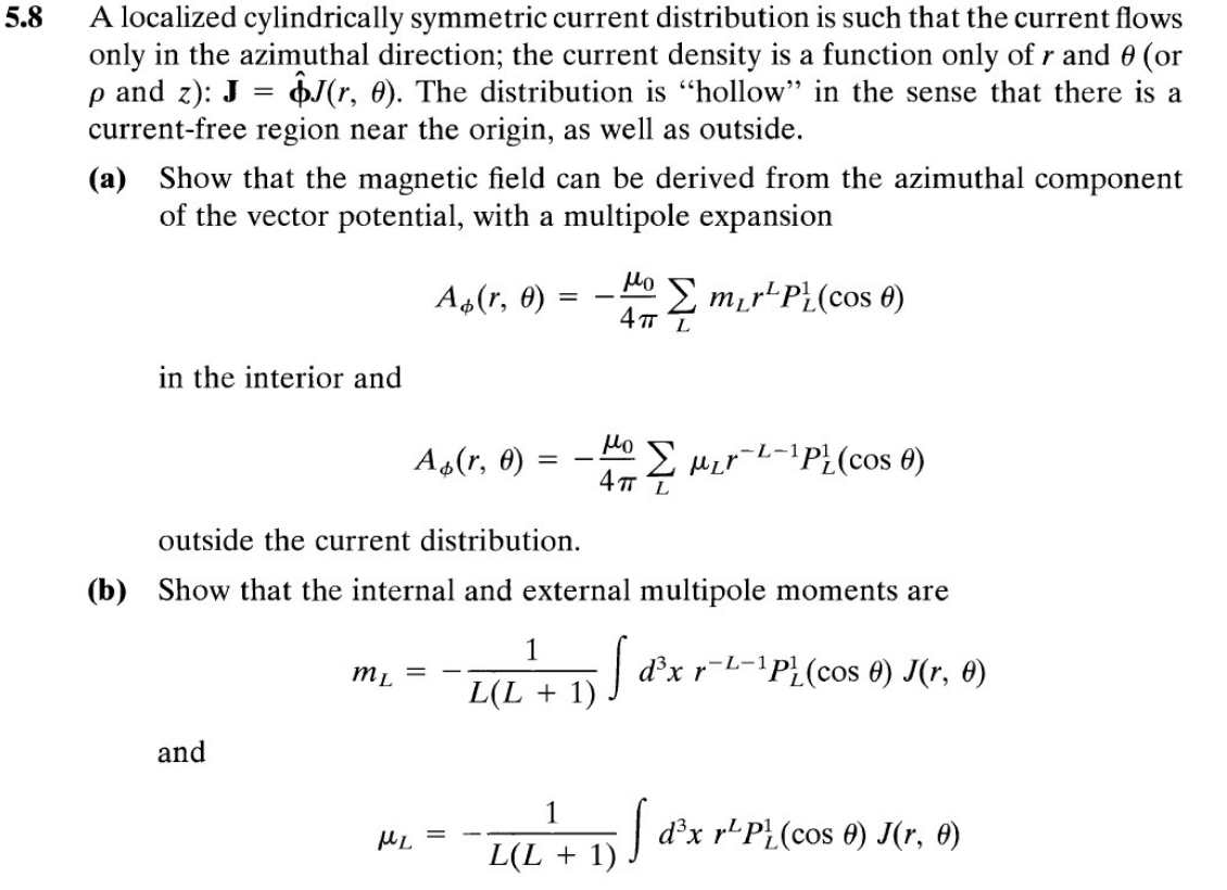 Solved A localized cylindrically symmetric current | Chegg.com