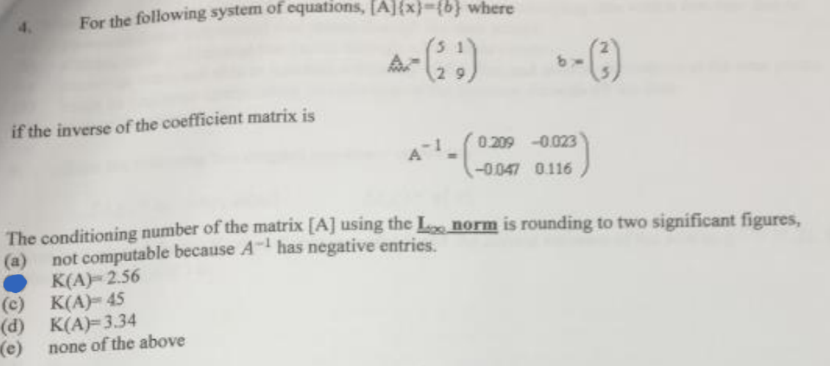 Solved {6}_where 5. For The Following System Of Equations, | Chegg.com