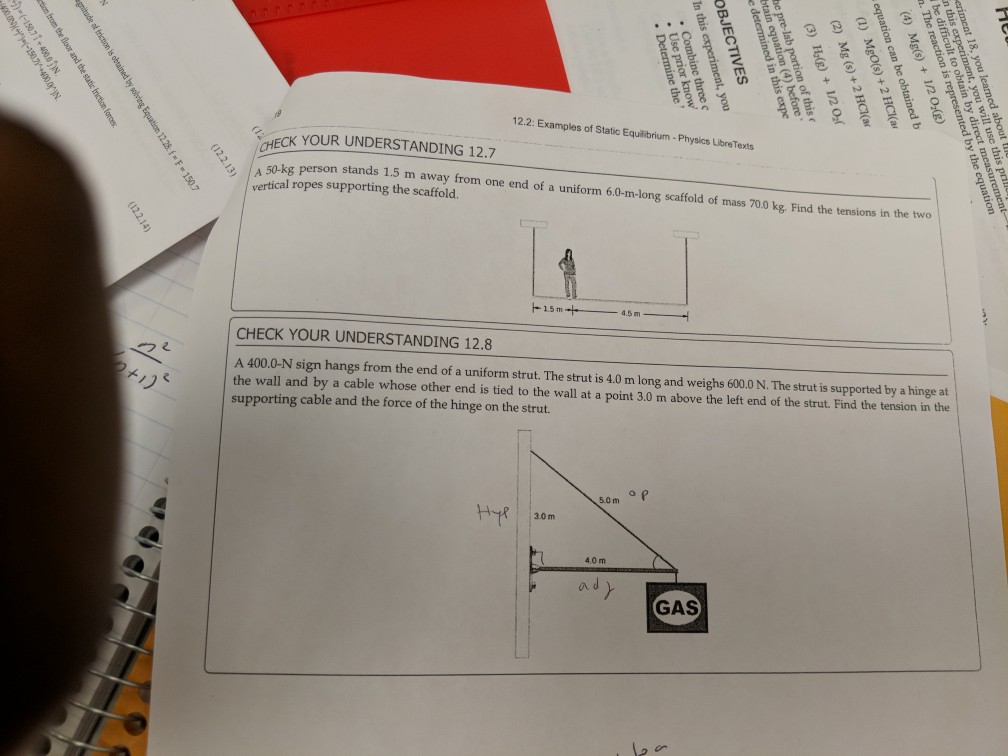 Solved 12.2: Examples Of Static Equilibrium-physics Libre 