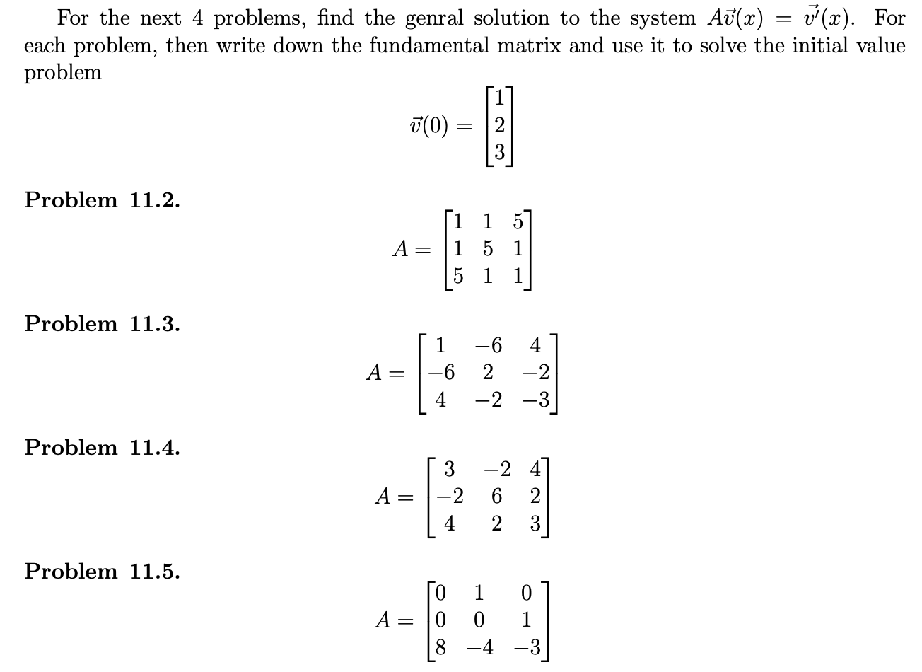 Genral Problem Image Solved For the next 4 problems, find the genral solution to | Chegg.com