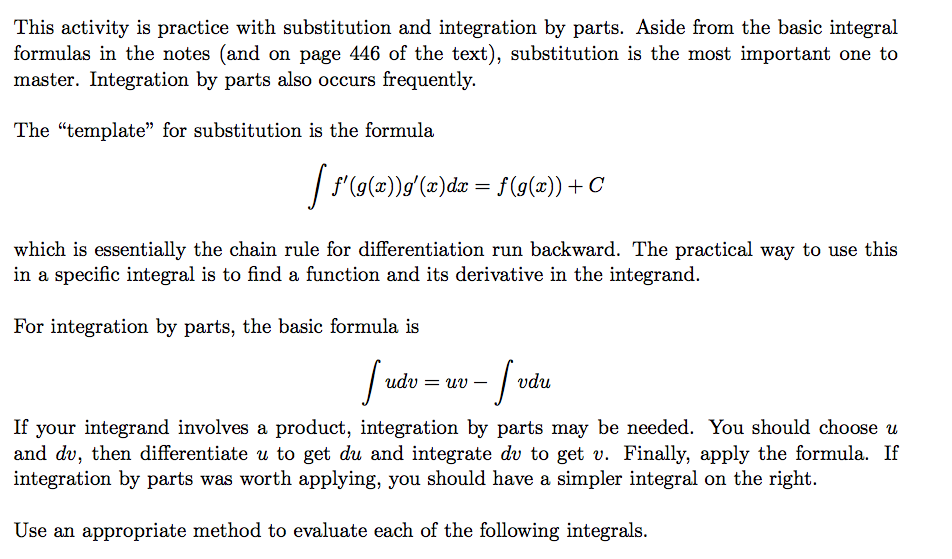 Solved This activity is practice with substitution and | Chegg.com