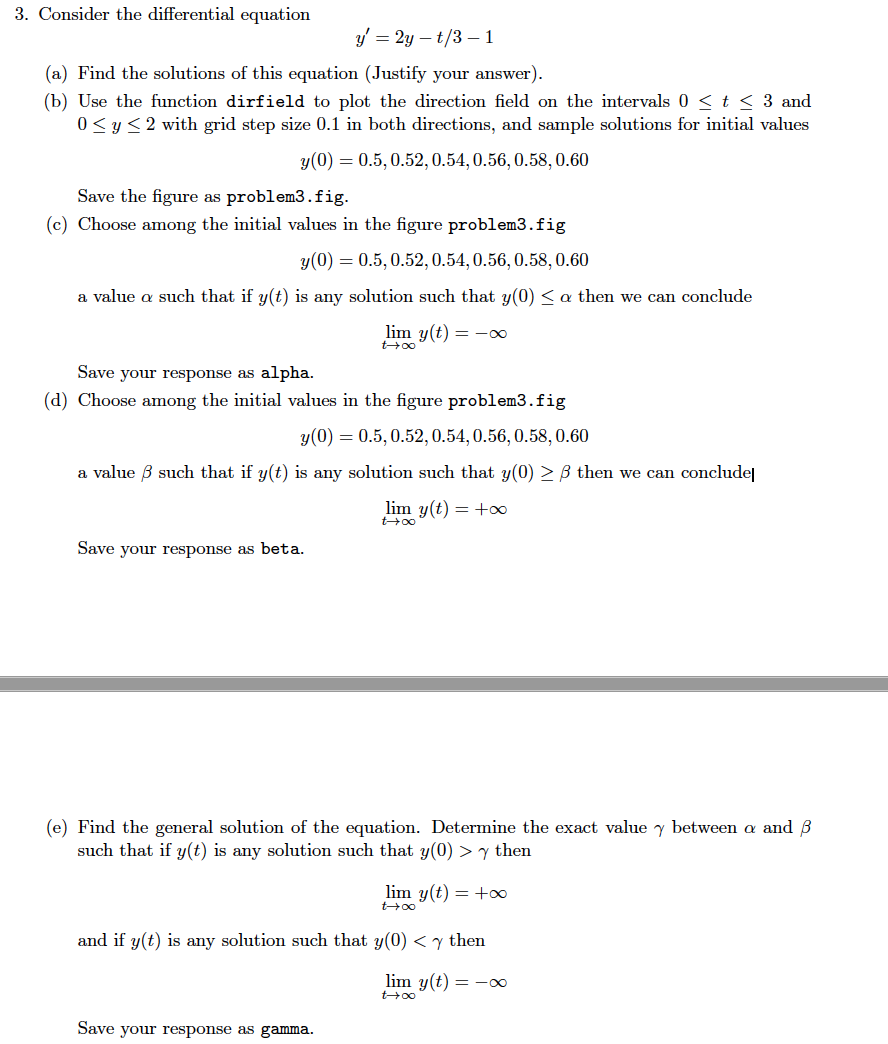 3. Consider The Differential Equation Y' = 2y – T/3-1 | Chegg.com