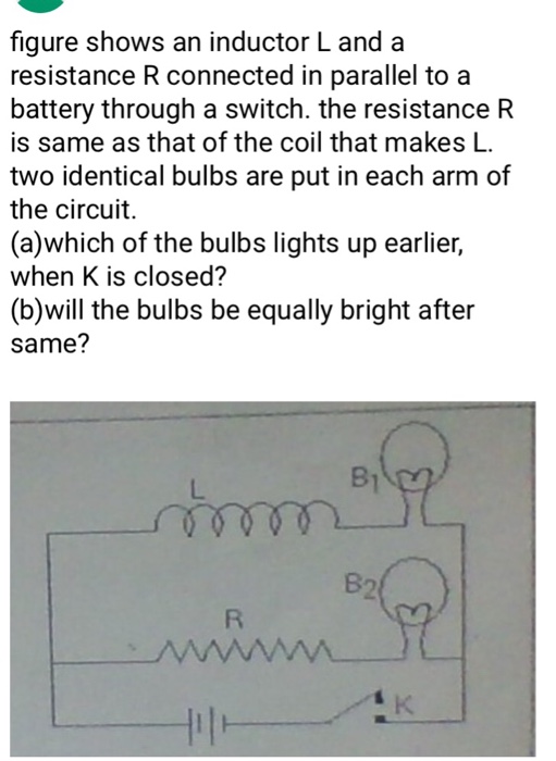Solved figure shows an inductor L and a resistance R