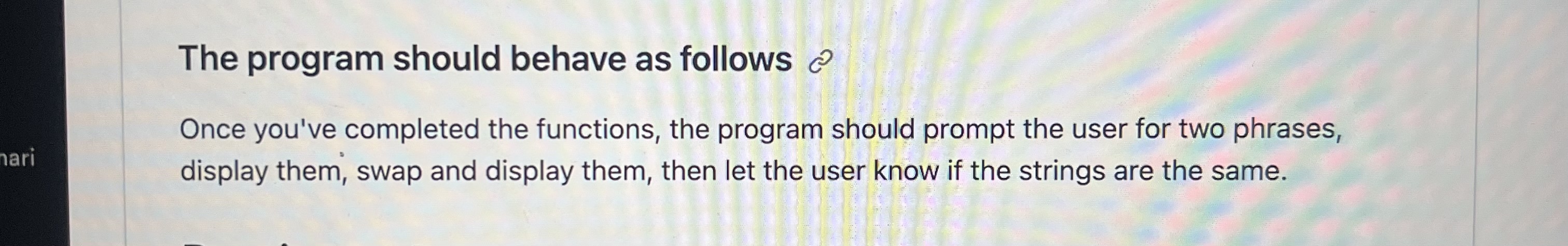 Solved The program should behave as follows ⨀ Once you've | Chegg.com