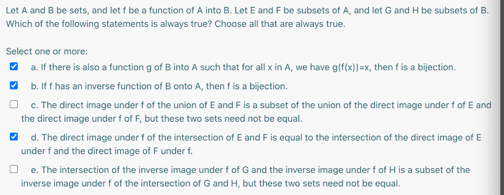 Solved Let A And B Be Sets, And Let F Be A Function Of A | Chegg.com ...