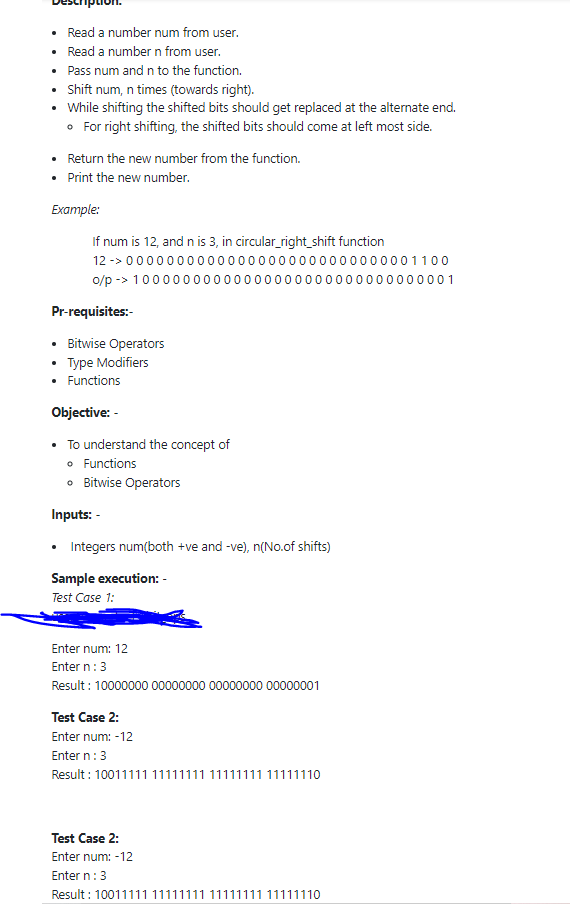 Solved Write a program to implement Circular right shift ( | Chegg.com